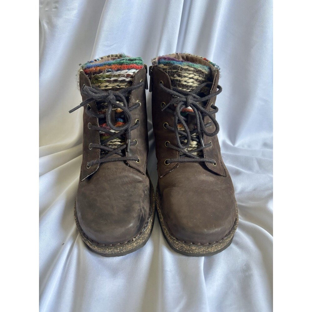 Aetrex Boots Women 8 Brown Leather Boho Comfort Orthotic Walking Zip Up Jolie